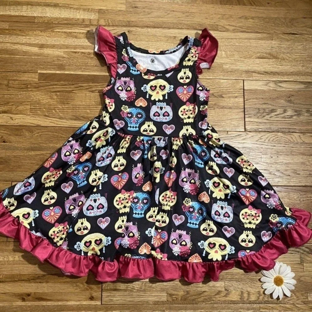 Sugar‎ Skulls- Charlie's Project Hugs Dress- 2T Halloween Dia de los muertos